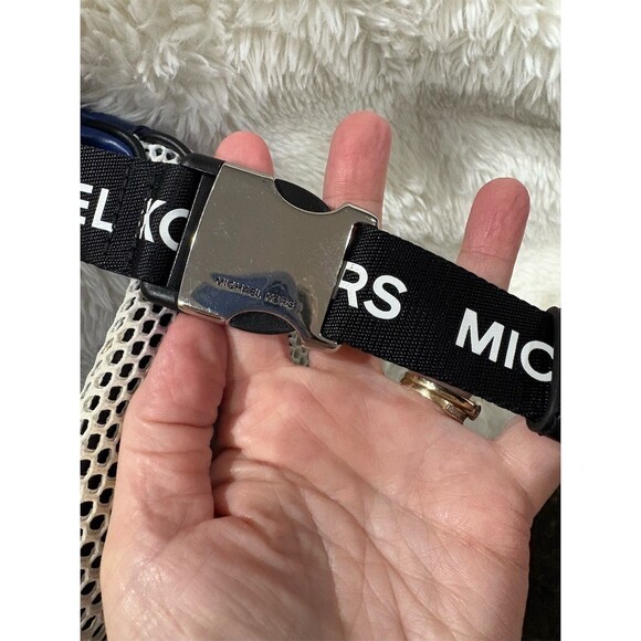 Michael Kors Sport Danika Belt Bag Womens Small Blue & Cream Logo Strap - Picture 8 of 8